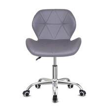 (PU-Grey) PU/Fabric/Velvet Swivel Office Chair, Dressing Stool,Dressing Chairs,Pink Chair,Computer Desk Chair,Height Adjustable Padded Armless Desk