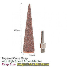 (100x25mmConeRaspHS) 50mm 100mm Tapered Cone Rasp 3 Sizes 2 4 Rasp With Arbor Adaptorgrind Rasp Tungsten Carbide Rasp Fine Grit 1pc 25-26s