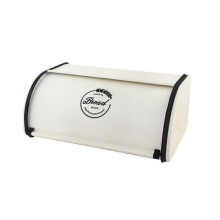 (White L) Retro Bread Box Iron Practical Storage Container for Countertop Household Farmhouse 25-26s