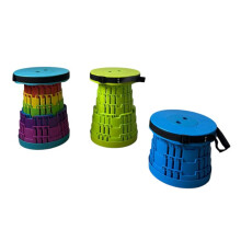 (All Blue Solid) Portable Telescoping Seat for Camping: Foldable, Retractable, and Adjustable Outdoor Stool