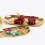 Ovaler Schmuckbehälter Servierplatte Snacktablett Golden 3