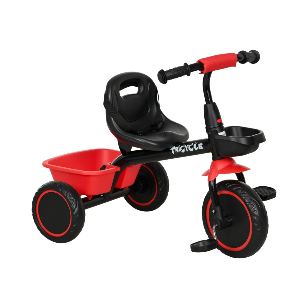 Toddler Trike for 2-5 Years Red Adjustable Seat and Pedals Strong Steel Build Baskets Lightweight and Safe for Kids-image-OPC-PMDV27W-NEW