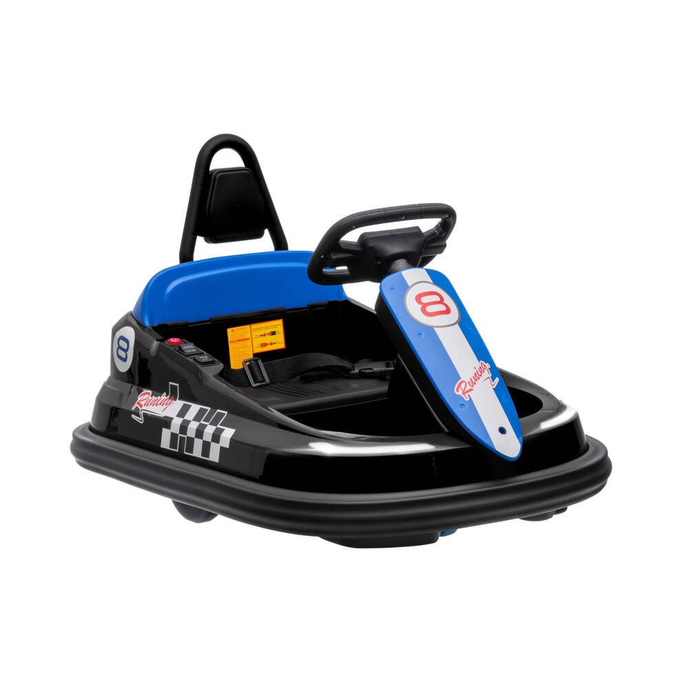 Children's 6V Electric Bumper Car with Lights Music Horn - Black Heavy-Duty Plastic Build Fun and Safe Ride-image-OPC-PMDV28C-NEW