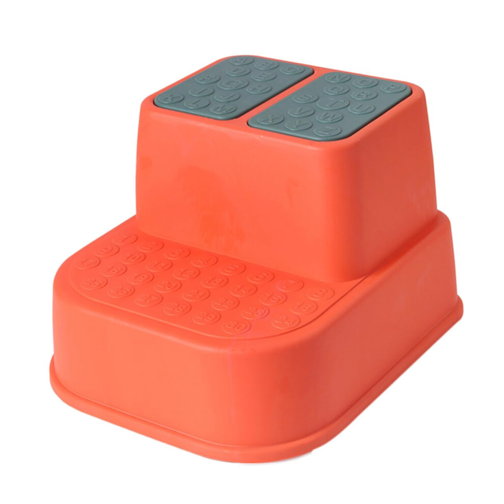 Double Layers Non-slip Step Stool For Kids, Red, Thickened Footstool, Anti-slip Surface, Bathroom And Kitchen-image-OPC-PMDV29D-NEW