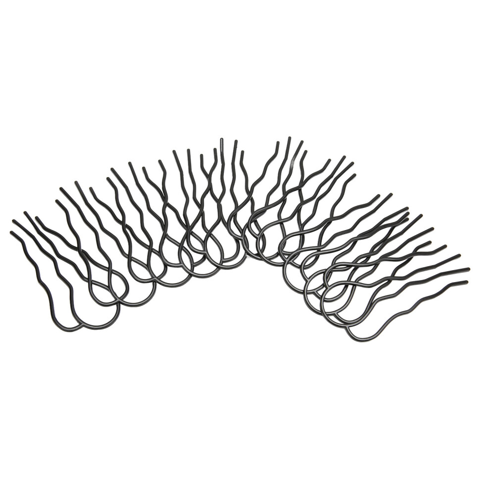 Black U Shaped Hair Pins 10 Pack Metal Coating For Hairstyling And Updo Holds