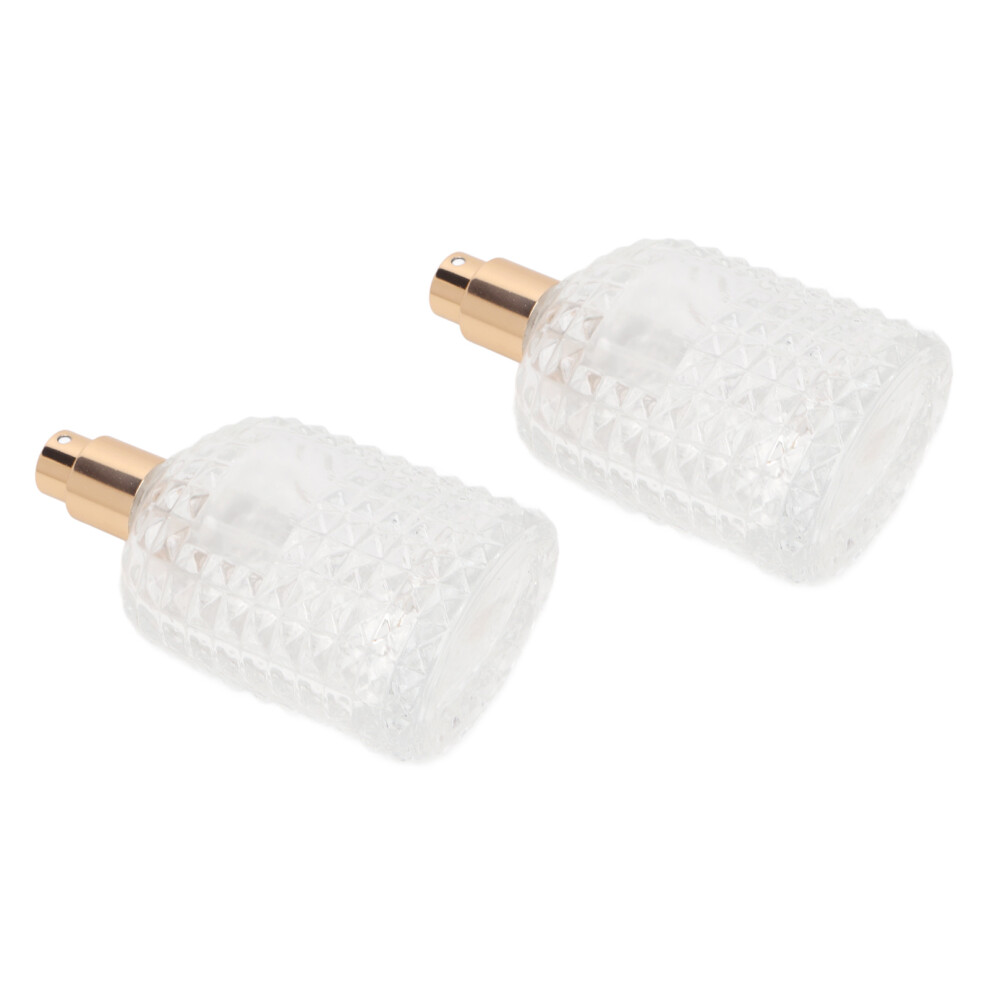 Gold Refillable 2Pcs 50Ml Glass Perfume Bottles - Elegant Clear & Atomizers