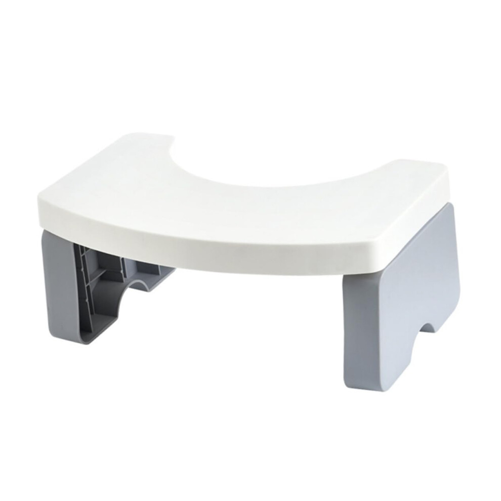 Bathroom Toilet Stool Thickened Plastic Footrest, Non-Slip Squatting Step Stool For Adults, Compact Space-Saving White