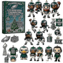 (Eagles Super Bowl Eagles) Major League Baseball Team Commemorative Acrylic Pendant Christmas Blind Box Advent Christmas Tree Decoration.z