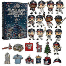 (Atlanta Braves) Major League Baseball Team Commemorative Acrylic Pendant Christmas Blind Box Advent Christmas Tree Decoration.z