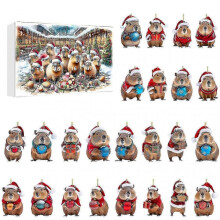 (C) 2025 Holiday Advents Calendar Capybara 24 Days Countdown Acrylic Capybara Pendants Toys for Kids Children
