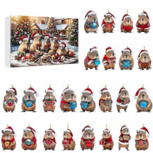(F) 2025 Holiday Advents Calendar Capybara 24 Days Countdown Acrylic Capybara Pendants Toys for Kids Children
