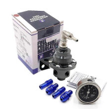 (Gold) Universal Adjustable Fuel Pressure Regulator tomei type With gauge and instructions 25-26s