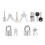 5 Pcs Transparent Padlock Set Pick Cutaway Practice Lock with Key Removing Hook Kit Tool 25-26s 1