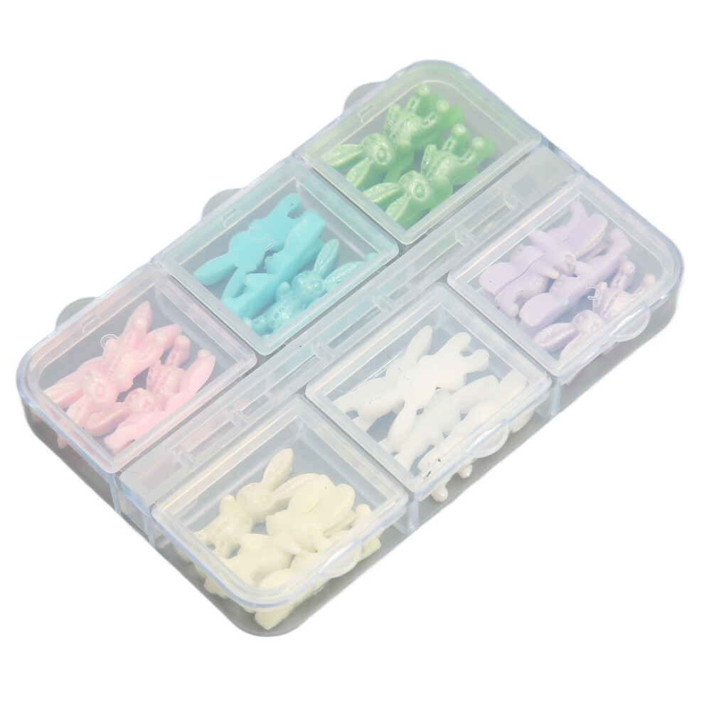 Rabbit Nail Art Decorations Box Resin Ornaments for Autumn/Winter