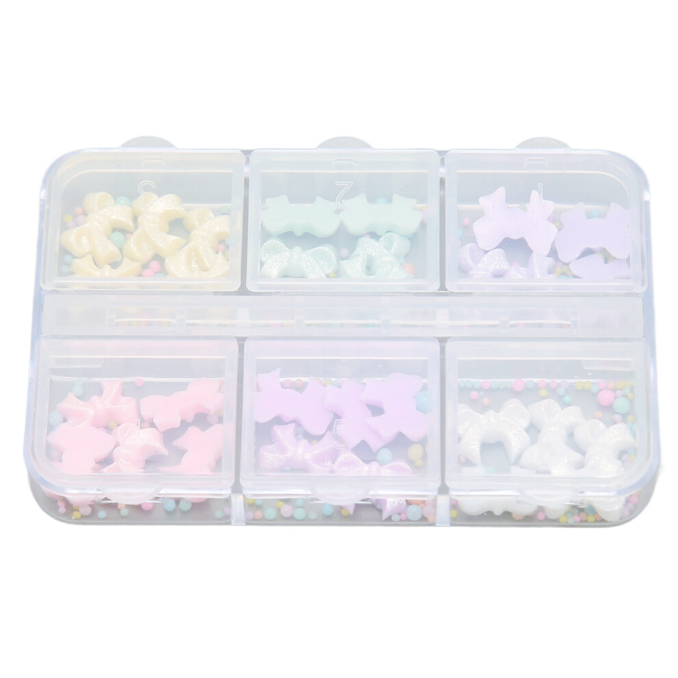 DIY 3D Bow Tie Nail Decorations Resin Colorful Cute Nail Art Accessories