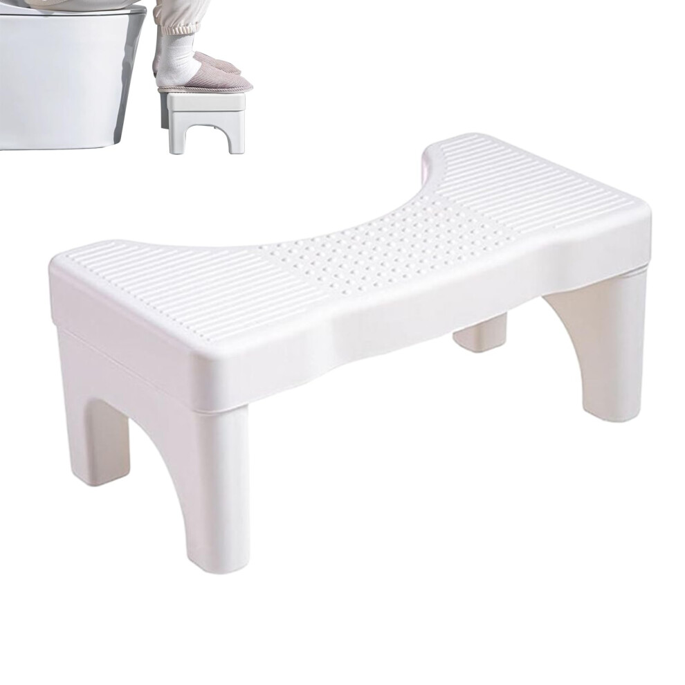 Toilet Stool Anti Slip White For Adults Kids And Elderly Ergonomic Potty Step Stable Fit Space Saving Bathroom Aid