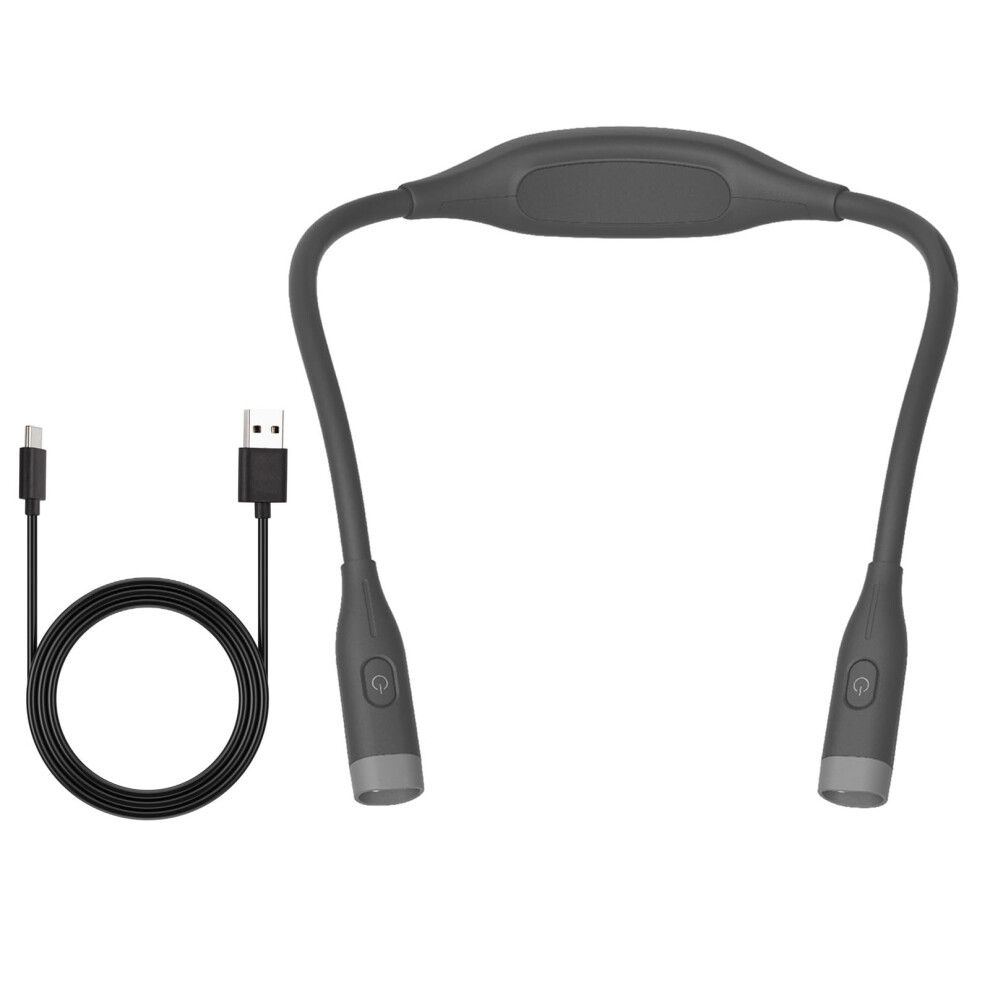 USB Rechargeable LED Neck Light With 3 Brightness Levels, Neck Light For Night Running Reading Knitting Travel Black-image-OPC-PMDV66K-NEW