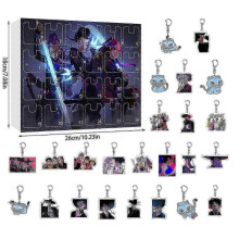 (D) K-pop Demon Hunters Acrylic Advent Calendar Set 24 Days Surprise Gift Box for Fans & Kids.z