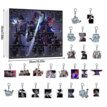 (B) K-pop Demon Hunters Acrylic Advent Calendar Set 24 Days Surprise Gift Box for Fans & Kids.z