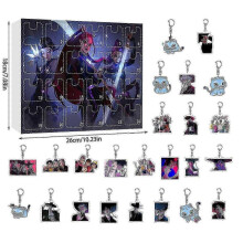 (C) K-pop Demon Hunters Acrylic Advent Calendar Set 24 Days Surprise Gift Box for Fans & Kids.z