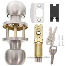 Interior Door Knob Set with Lock – Durable, Corrosion Resistant Replacement for Bedrooms, Apartments, and Hotels