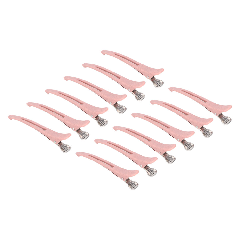 Pink 12Pcs Sectioning Hair Clips Set, Professional Salon Styling Tool