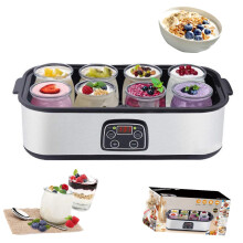Yogurt Maker Electric 1400Ml Capacity With Digital Timer And Temperature Control 8 Glass Jars For Home Yogurt Natto
