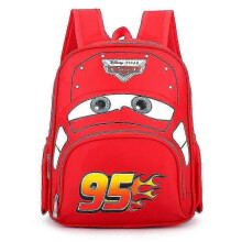 (Red) suitable for cars kids cartoon backpack lightning mcqueen school bag gift multi-color