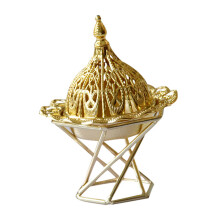 Goldfarbenes Räuchergefäß aus Metall Vintage 8,8 x 7 cm