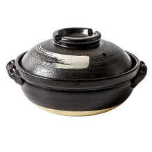 Cooking Pot Cookware Ceramic Stockpot, Round Black Ceramic Pot With Lid 900ml Heat-Resistant Soup Pot