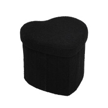 Heart-shaped Cube Chair 15.3 X 15.3 X 11.8 Stool For Changing Shoes Foldable Foot Rest Removable And Washable Black