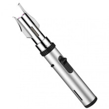 (Silver) Portable Windproof Metal Jet-Lighter for Camping Lighting & Outdoor Activities