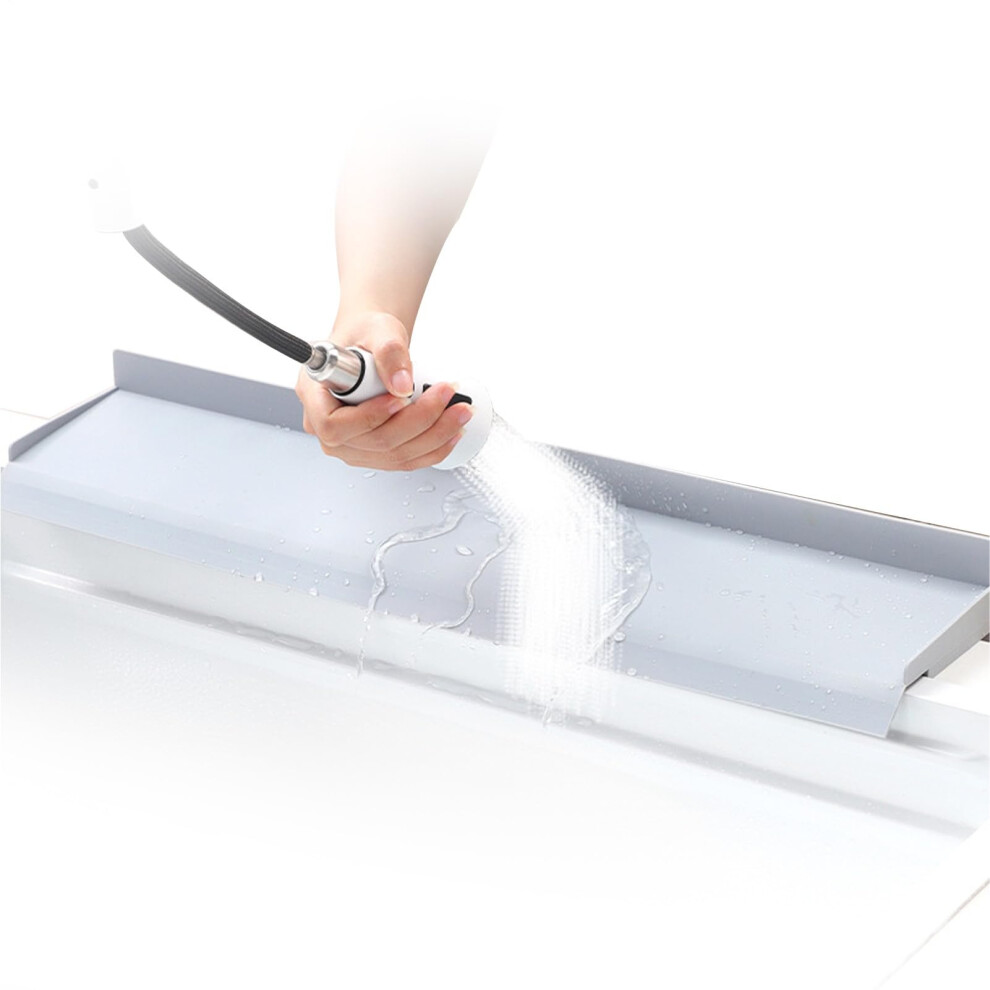 Sink Water Barrier 60Cm Silicone Non-Slip Splash Guard Blue Gray For Bathroom Rv Counter Protection 9016109605443