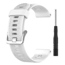 (White) Colorful Non-Slip Silicone Watch Strap Band Compatible with Forerunner 745 - Durable Replacement Band for Active Lifestyle