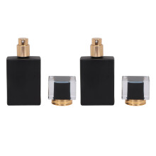 2 Stück 30 ml Schwarze Glas-Sprühflasche mit Gold-Atmungszerstäuber, auslaufsicher