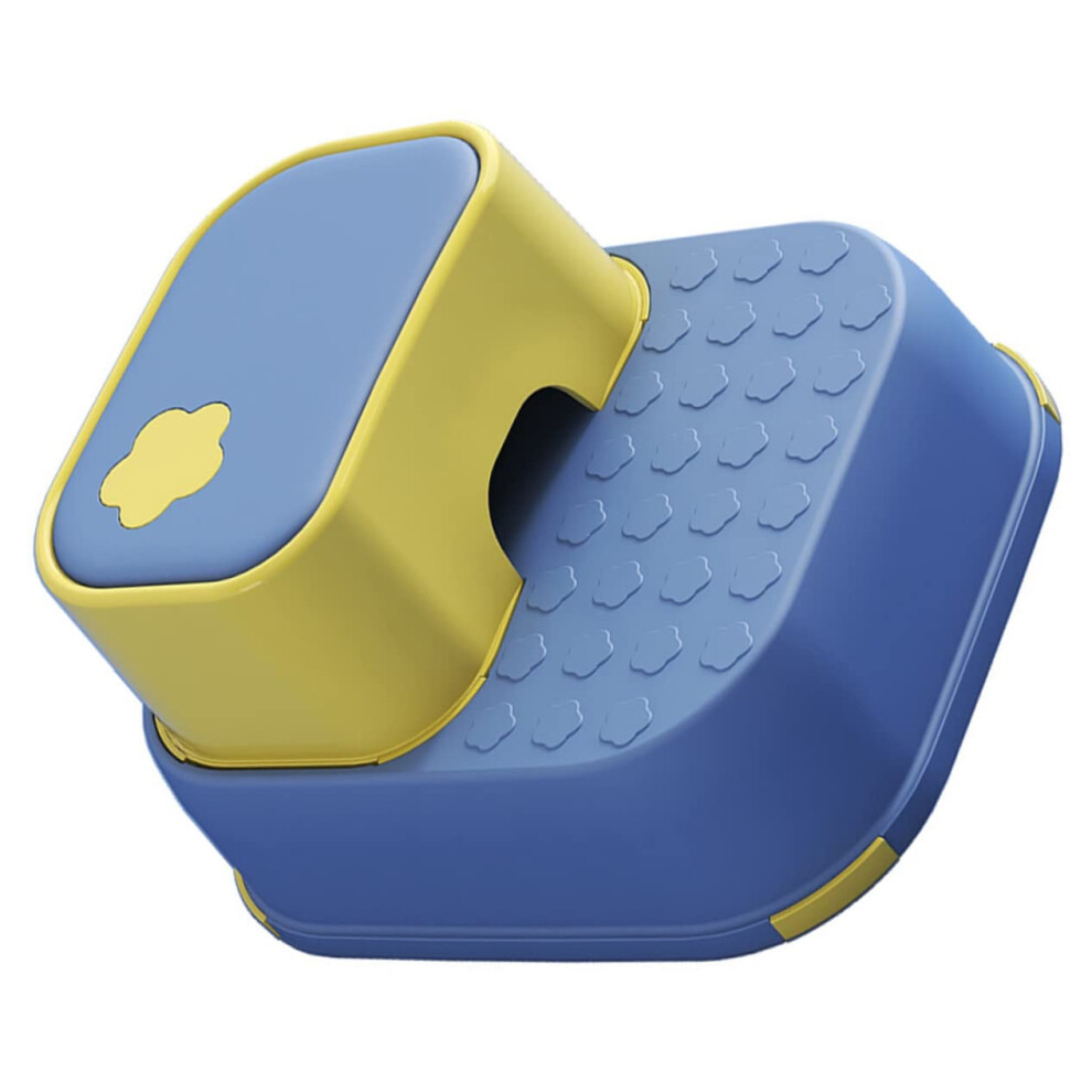 Two-Step Stool Anti-Slip Bathroom Stool For Toddlers - Dual-Layer Design For Toilet Training And Sink Access Blue/Yellow