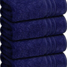 (Blue, Pack of 7 Piece) Experience Luxury: 80x140CM Large Bath Sheets, 500 GSM 100%Cotton for Supreme Softness.Superior Absorbency & Plush Comfort.