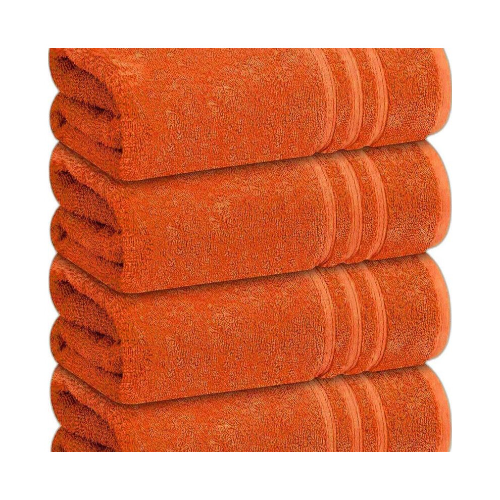 (Orange, Pack of 8 Piece) Experience Luxury: 80x140CM Large Bath Sheets, 500 GSM 100%Cotton for Supreme Softness.Superior Absorbency & Plush Comfort.-image-OPC-PMDVG7V-NEW