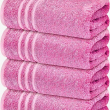 (Pink, Pack of 6 Piece) Experience Luxury: 80x140CM Large Bath Sheets, 500 GSM 100%Cotton for Supreme Softness.Superior Absorbency & Plush Comfort.