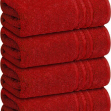 (Red, Pack of 1 Piece) Experience Luxury: 80x140CM Large Bath Sheets, 500 GSM 100%Cotton for Supreme Softness.Superior Absorbency & Plush Comfort.