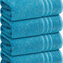 (Teal, Pack of 5 Piece) Experience Luxury: 80x140CM Large Bath Sheets, 500 GSM 100%Cotton for Supreme Softness.Superior Absorbency & Plush Comfort.