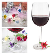 6 marker vino forma fiore in silicone