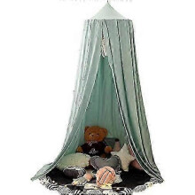 (green) baby canopy chiffon crib play tent nursery canopy height 240cm hem length 260cm