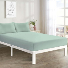 (DUCK EGG, DOUBLE) 40CM EXTRA Deep Plain Microfiber Extra DEEP Fitted Sheet With or Without Pillow Case – Single, Double, King, Super King Size –