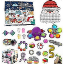 (ST-014tree) 24 grid christmas advent calendar squeeze toys with tree santa deer hat 24 day countdown kids gift