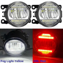 (Red) 1 Pair LED Fog Light & Daytime Running Lamp Assembly Compatible with Ford Transit Connect Tourneo - 30W 8000LM H11 12V Replacement
