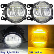 (WHITE) 1 Pair LED Fog Light & Daytime Running Lamp Assembly Compatible with Ford Transit Connect Tourneo - 30W 8000LM H11 12V Replacement