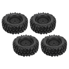 4PCS RC 96MM Off-Road Tire Set, Rubber & Plastic, Black