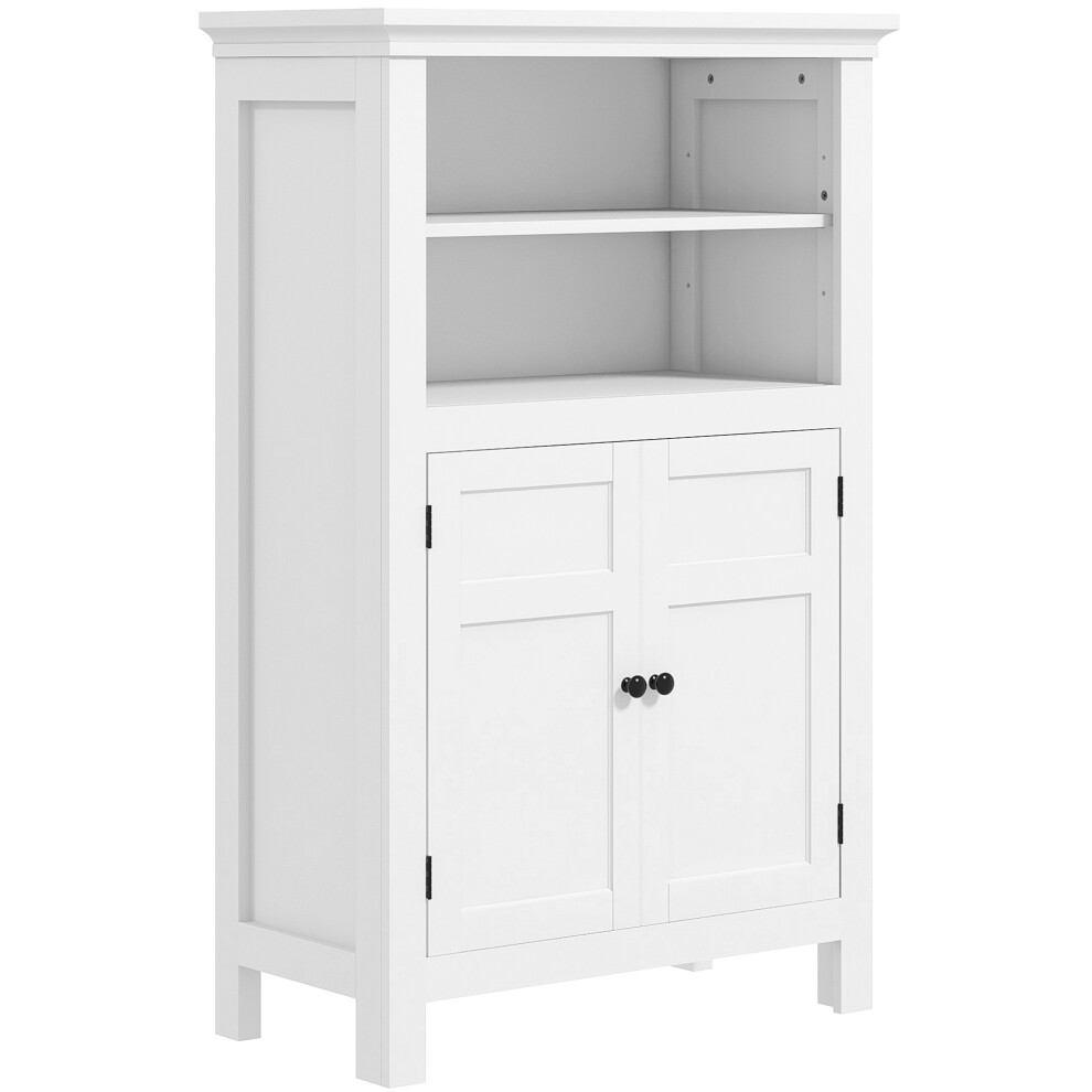 White Bathroom Storage Cabinet HOMCOM Multi-Storage with Modern Design Sturdy Construction Ideal for Small Spaces-image-OPC-PMDVN7J-NEW