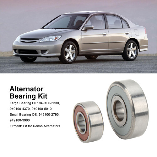 Replacement Aluminum Alternator Bearings 2Pcs for Denso 949100‑5010 2